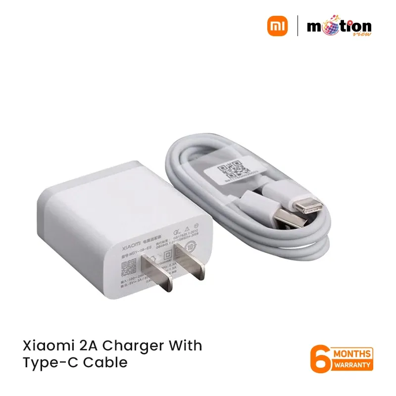 XIAOMI 2A CHARGER WITH TYPE-C CABLE - WHITE