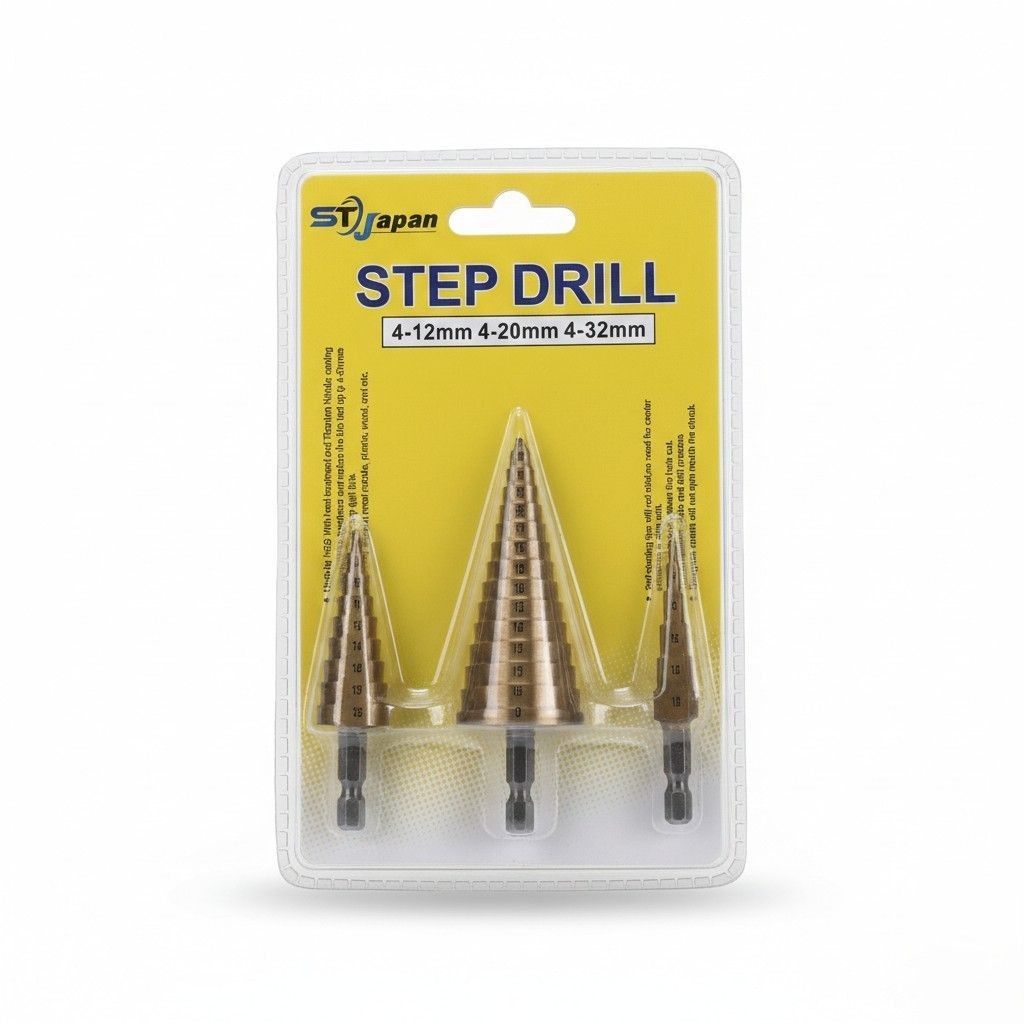 STEP DRILL SET (4-12mm, 4-20mm, 4-32mm)