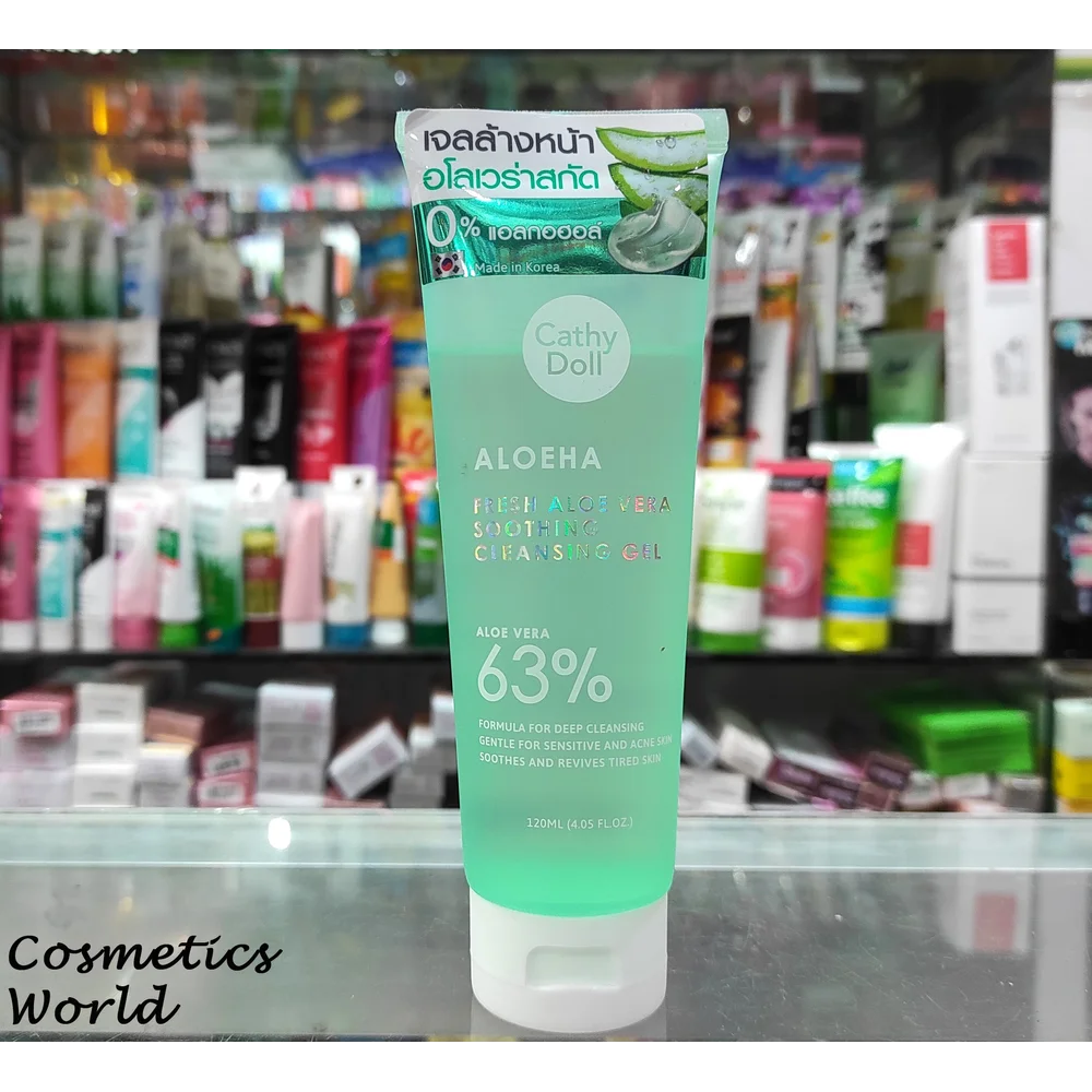 CATHY DOLL ALOEHA FRESH ALOE VERA 63% SOOTHING CLEANSING GEL | 120ML (KOREA)
