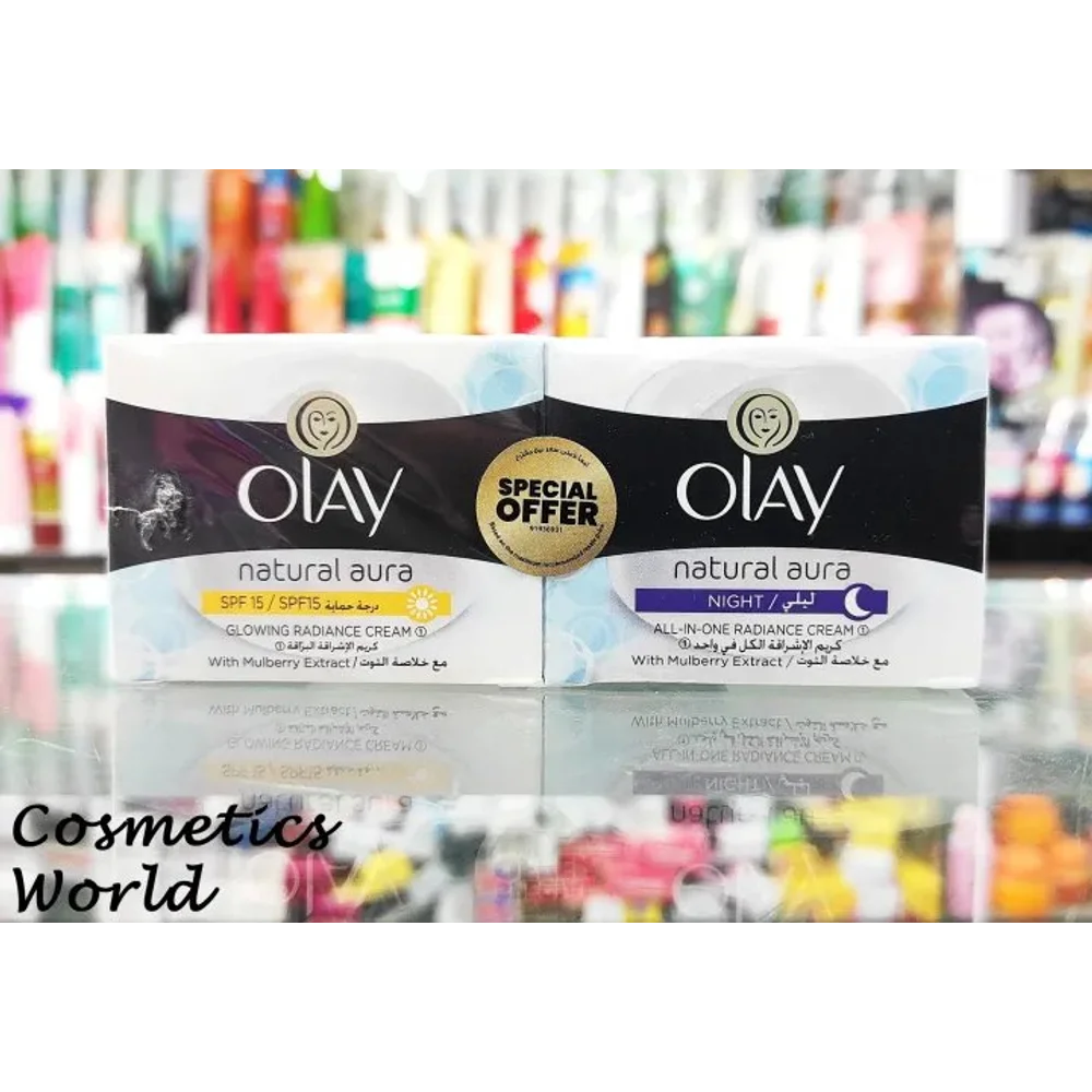 OLAY NATURAL AURA NATURAL DAY AND NIGHT CREAM COMBO PACK (THAILAND)