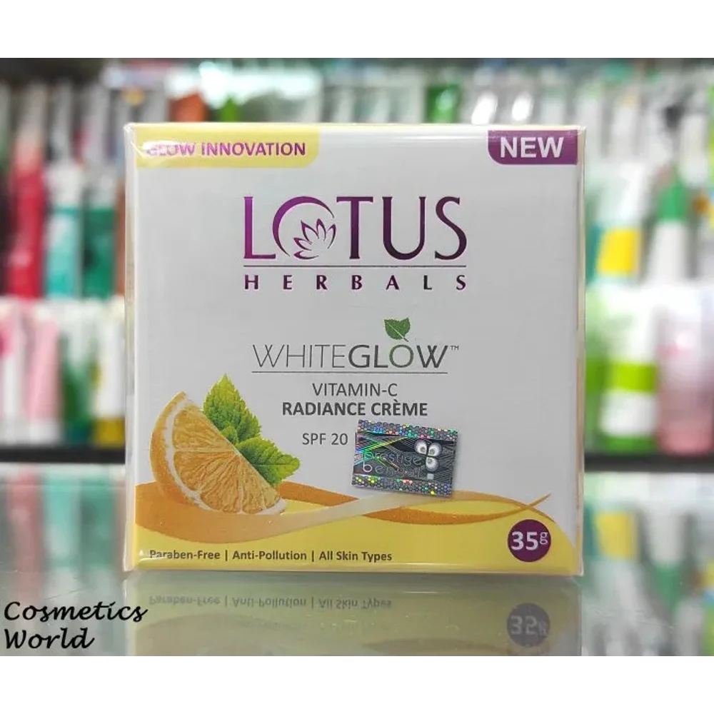 LOTUS HERBALS WHITE GLOW VITAMIN-C RADIANCE CREAM SPF20 | 35G (INDIA)