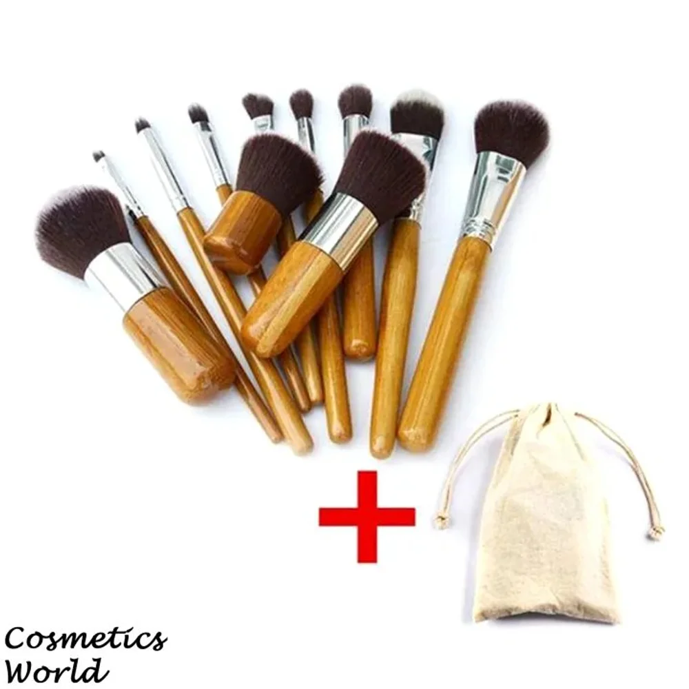 ORIGINAL BAMBOO HANDLES MAKEUP BRUSHES | 11 PCS