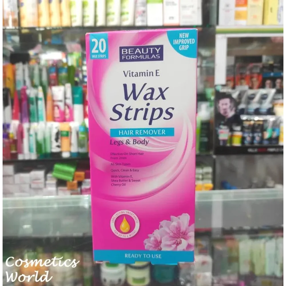BEAUTY FORMULAS VITAMIN E WAX STRIPS HAIR REMOVER FOR LEG & BODY