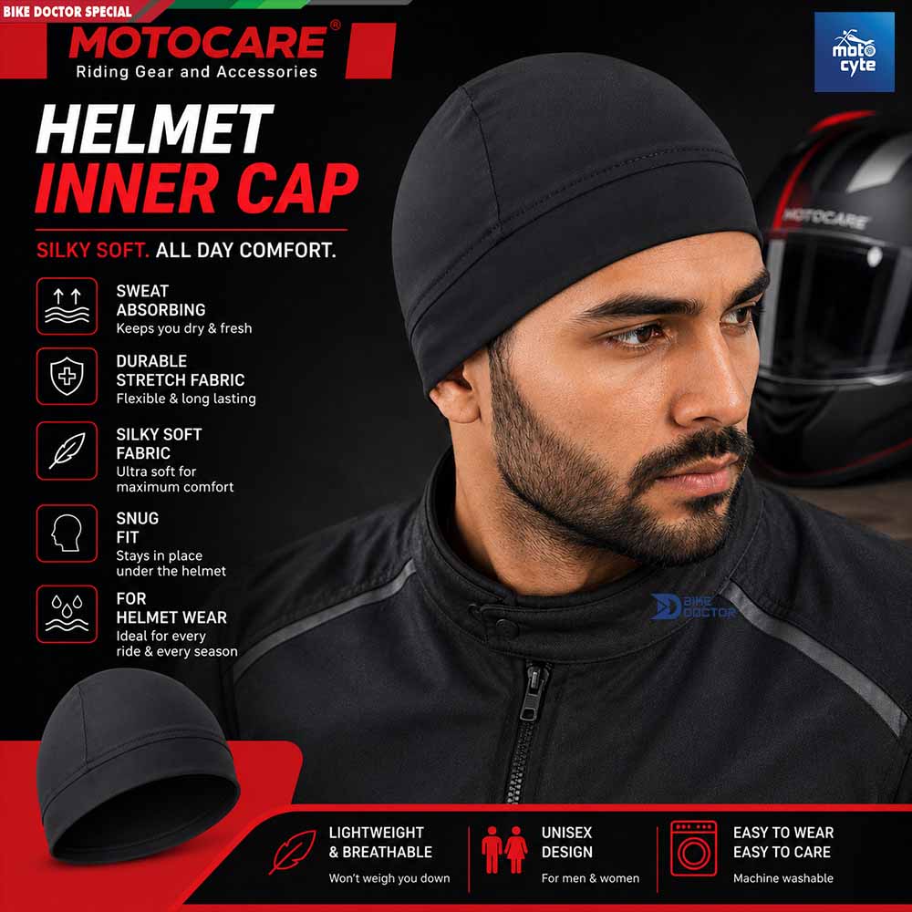 MOTOCARE Motorcycle Helmet Inner Cap Breathable Sweat Absorbing Riding Skull Cap for Bikers, Cyclists & Outdoor Activities