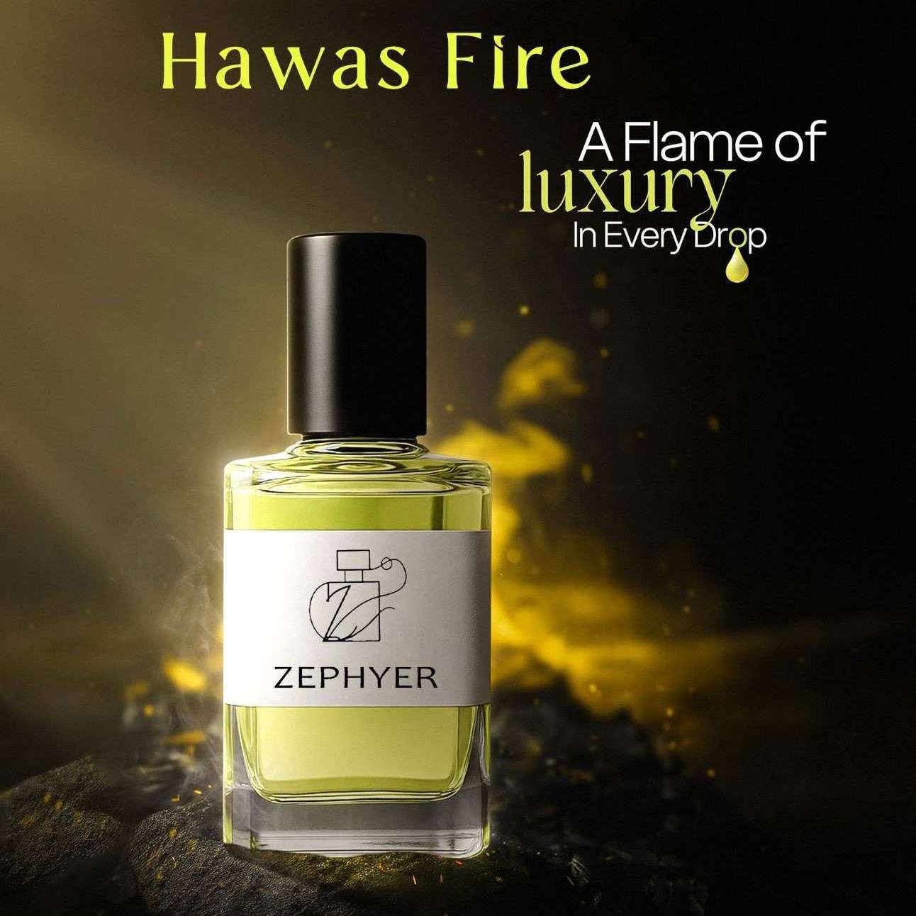 HAWAS FIRE EACH DROP IS A SPARK OF LUXURY & CRAFTED TO IGNITE YOUR AURA PERFUME OIL ATTAR