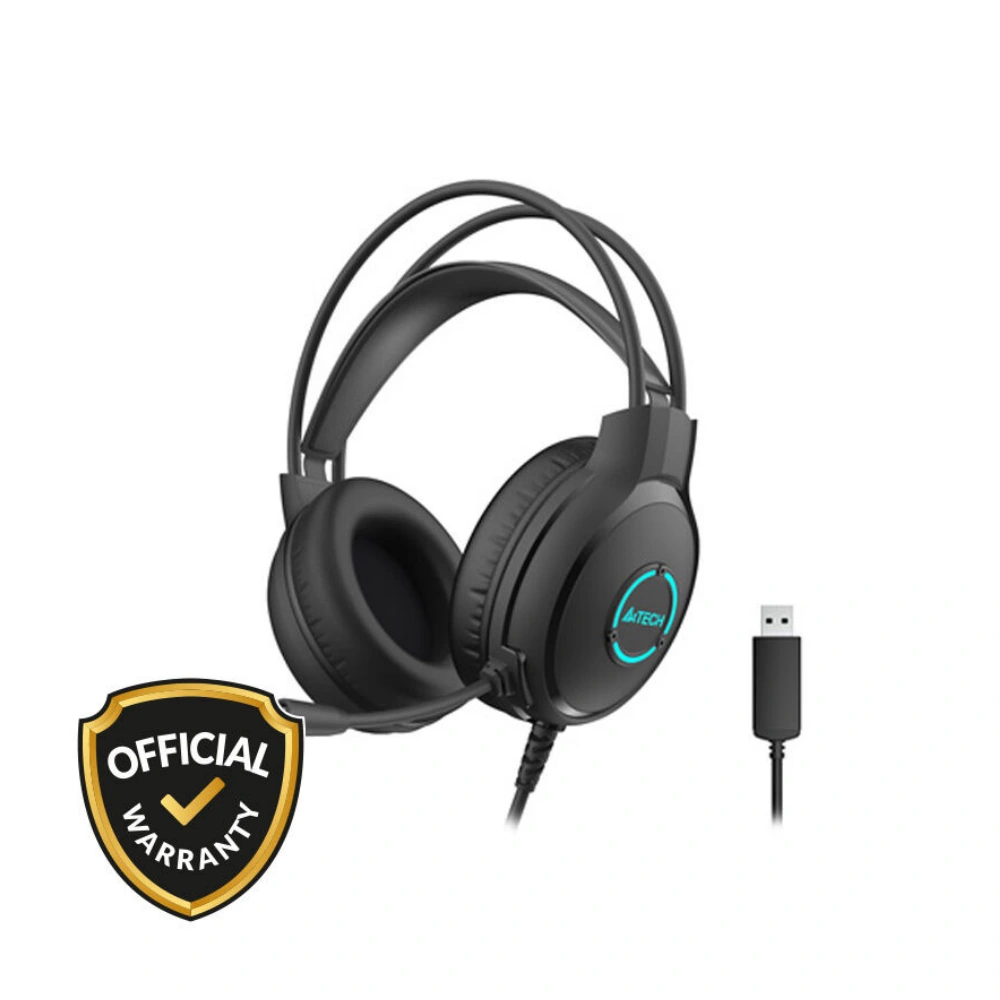 A4TECH FH300U NEON ILLUMINATE USB STEREO HEADSET | BLACK
