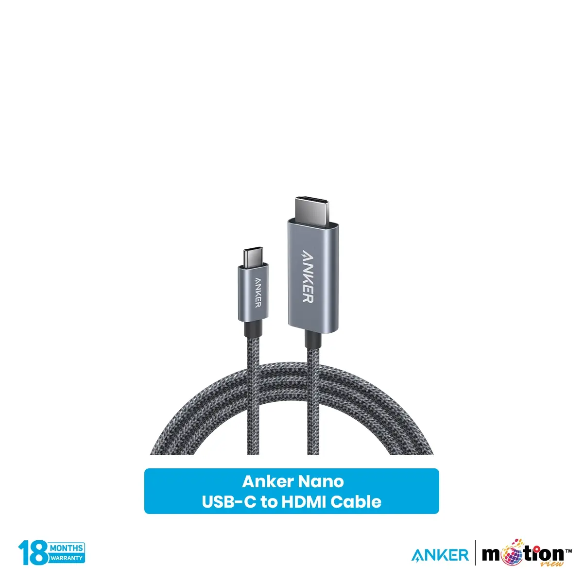 ANKER NANO USB-C TO HDMI CABLE (6 FT, 4K, BRAIDED) BLACK