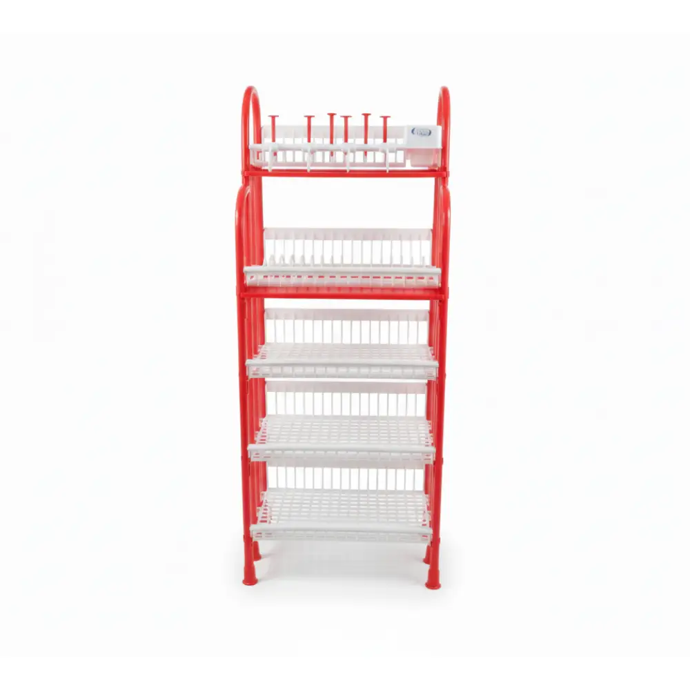 AKIJ PLASTIC KITCHEN 5 STEP RACK | RED