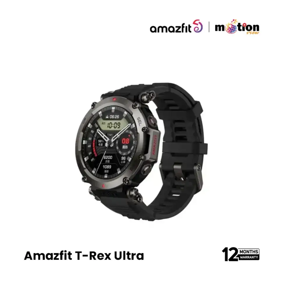 AMAZFIT T-REX ULTRA DUAL-BAND GPS & MILITARY-GRADE SMART WATCH | BLACK