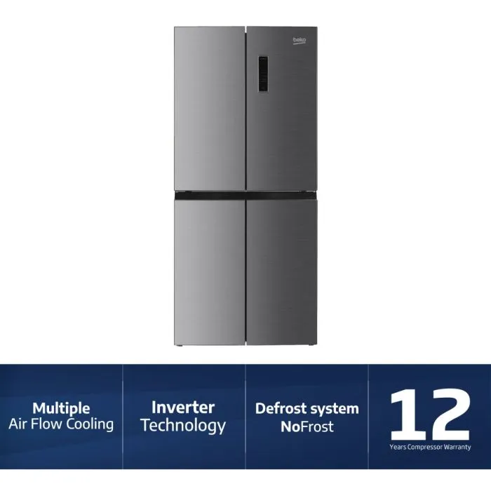 BEKO MULTIDOOR REFRIGERATOR | 466L | B3RGNS46HXPI SILVER