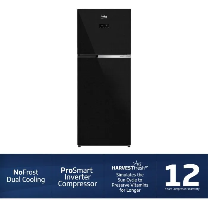 BEKO NO FROST REFRIGERATOR | 375 LTR | B5RCNS37HUG | BLACK