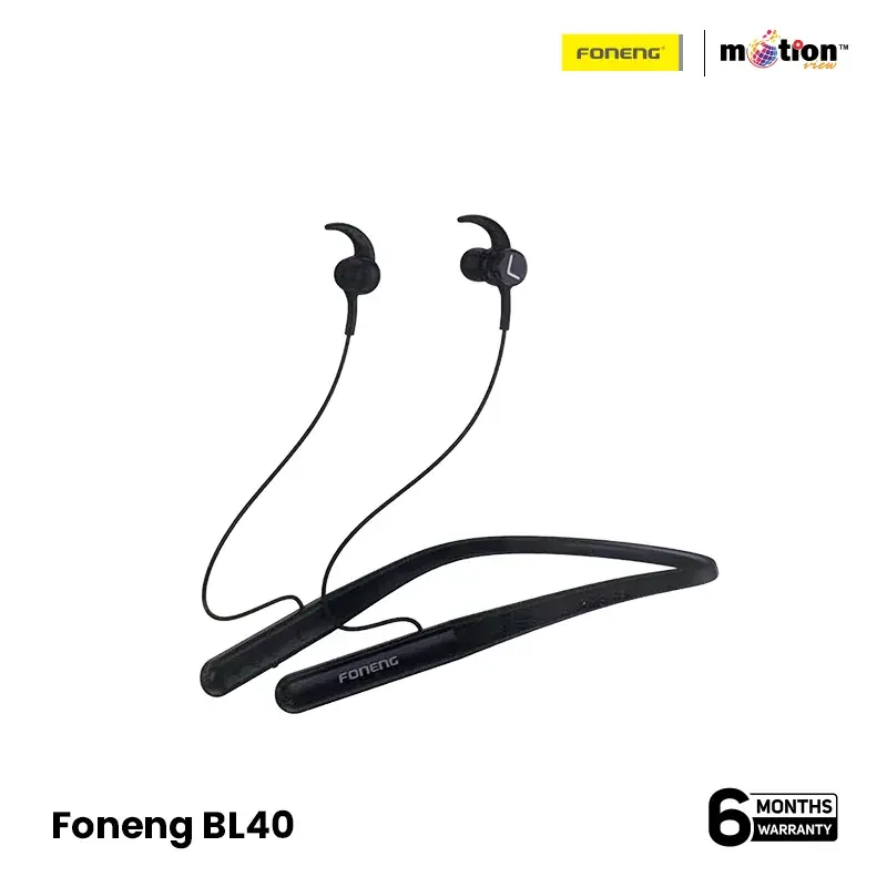 FONENG BL40 NECKBAND BLUETOOTH 5.4 EARPHONE (NEW) | BLACK