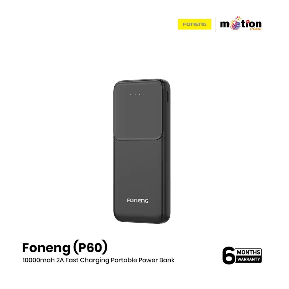 FONENG (P60) 10000mAh 2A FAST CHARGING POWER BANK | BLACK