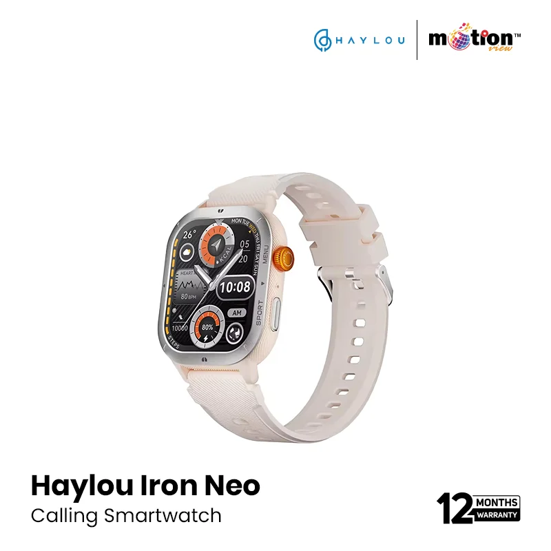 HAYLOU IRON NEO 1.95-INCH TFT WITH 3ATM WATERPROOF SMART WATCH | SILVER