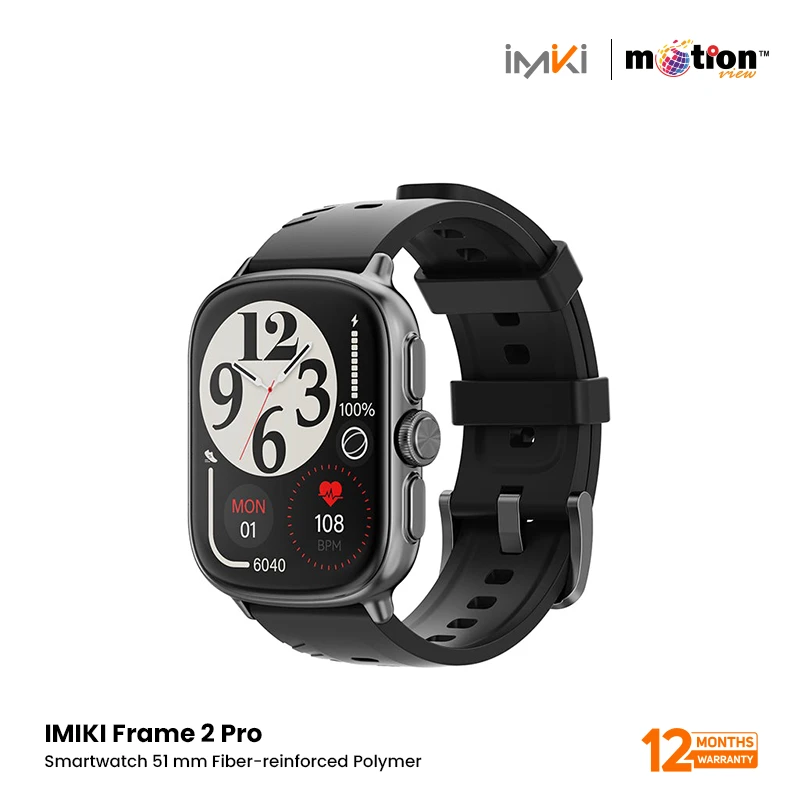 IMIKI FRAME 2 PRO 2.01" AMOLED WITH 5ATM WATERPROOF SMART WATCH