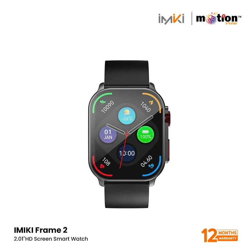 IMIKI FRAME 2 AMOLED 2.01" HD SCREEN WITH ALWAYS-ON DISPLAY SMART WATCH