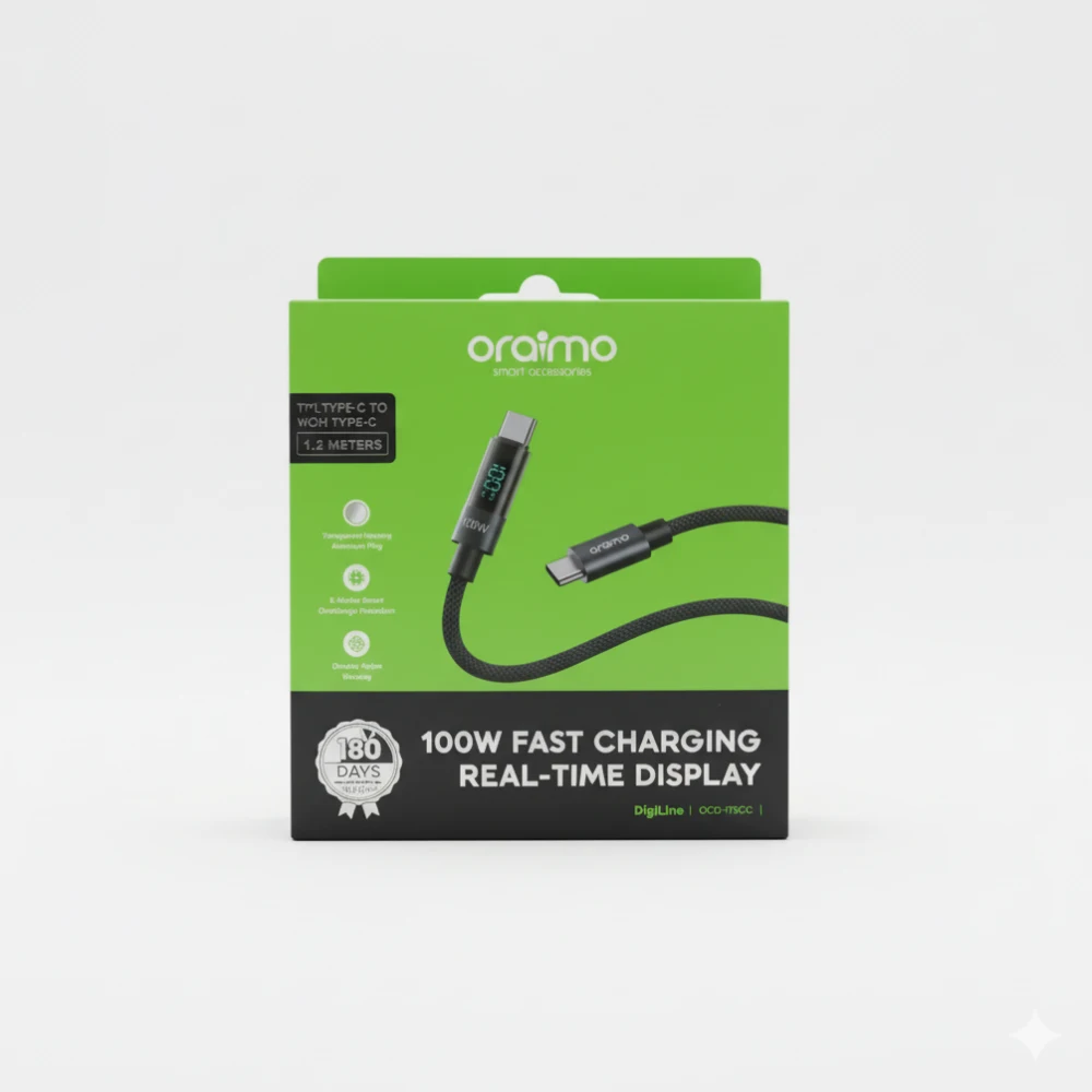 ORAIMO 1.2M 5A TYPE-C TO TYPE-C DATA CABLE | OCD-175CC