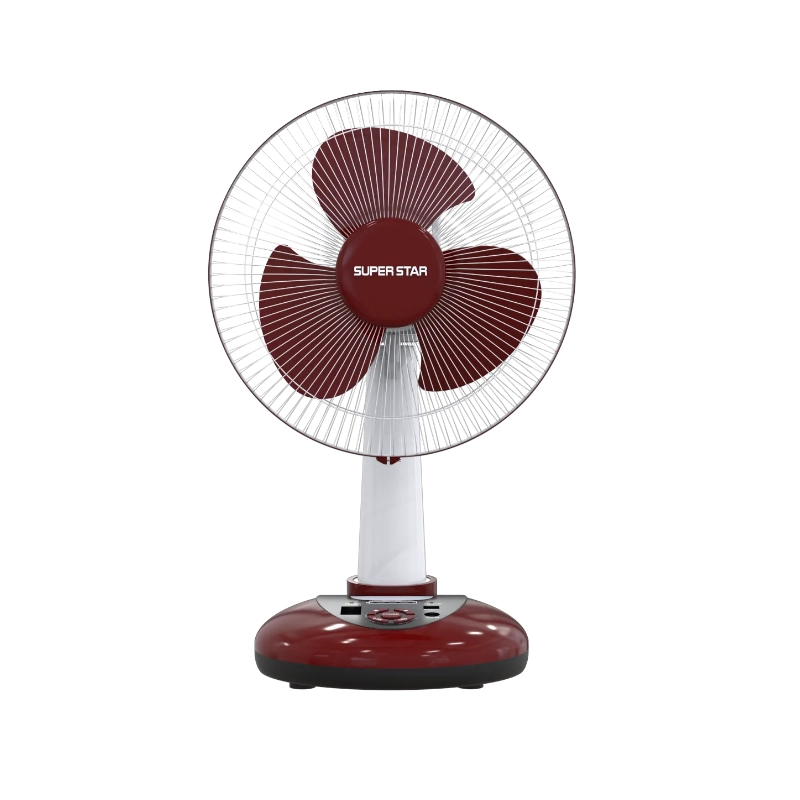 SUPER STAR 12" RECHARGEABLE TABLE FAN | RED