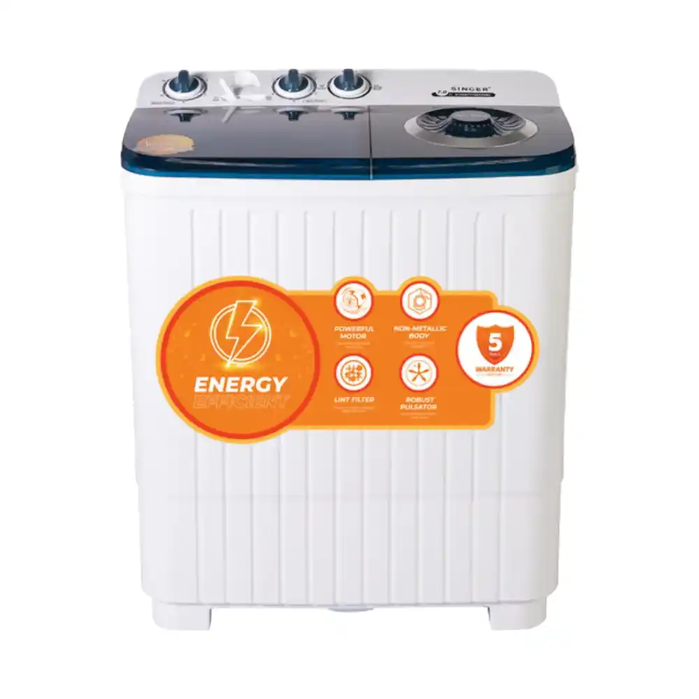 SINGER 7KG SEMI-AUTO WASHING MACHINE | S100ATT70ATPKB1LP