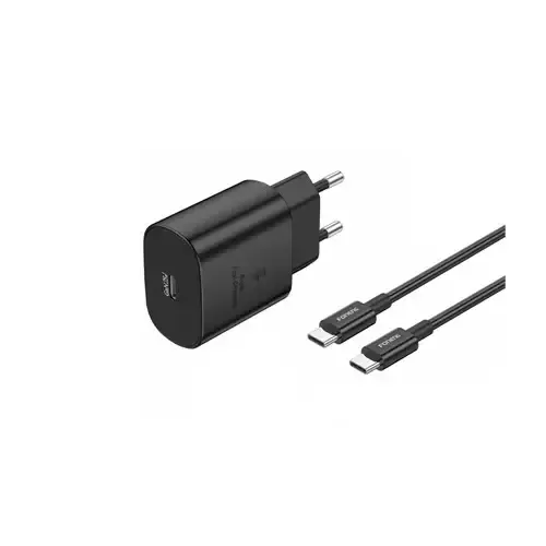 FONENG 45W GAN USB-C WALL CHARGER WITH TYPE-C CABLE (UK34) - BLACK