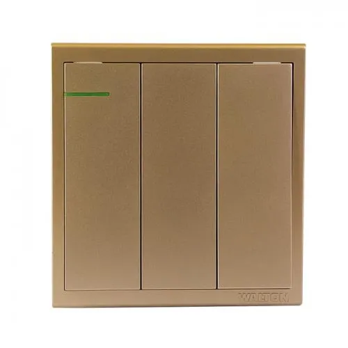 WALTON TRUST GOLDEN SERIES 3 GANG 1 WAY | WT3GS1G (GOLD)