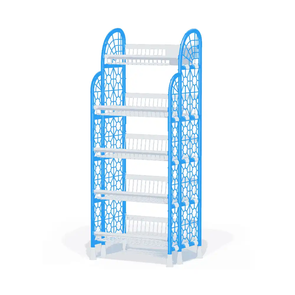 AKIJ PLASTIC CHEF MODERN 5 STEPS RACK | WHITE & BLUE PASTE