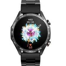 HAYLOU SOLAR 5 1.58" AMOLED DISPLAY BT CALLING SMART WATCH ( METALLIC + SILICONE ) STRAP