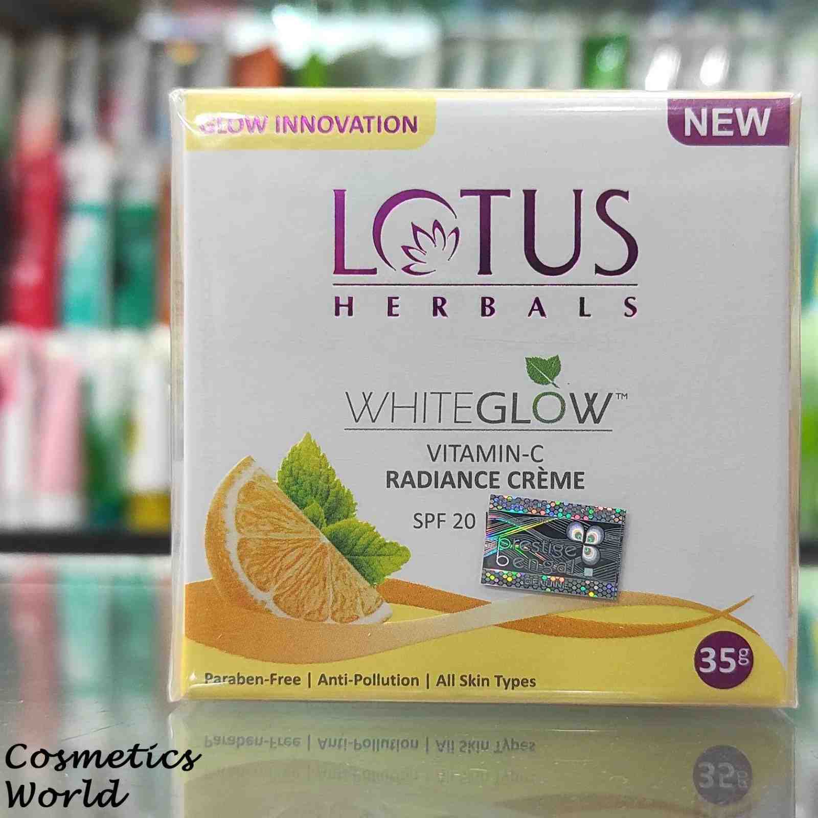 LOTUS HERBALS WHITE GLOW VITAMIN-C RADIANCE CREAM SPF 20 | 35G (INDIA)