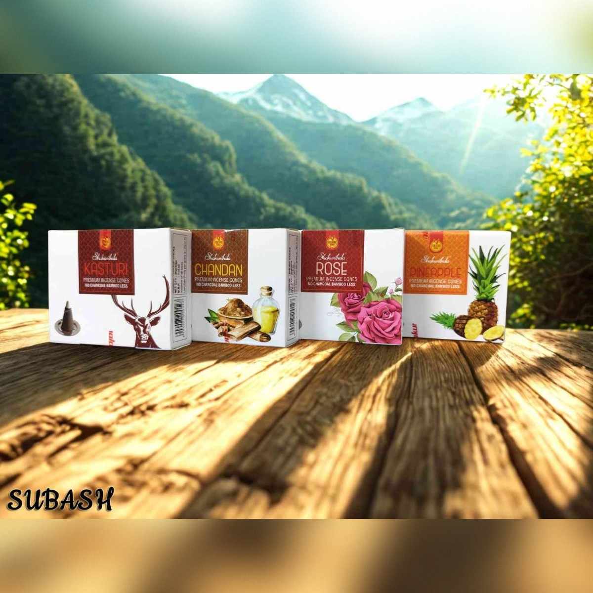 NATURAL INCENSE CONES MIXED FLAVOR COMBO | 4 PCS (INDIA)