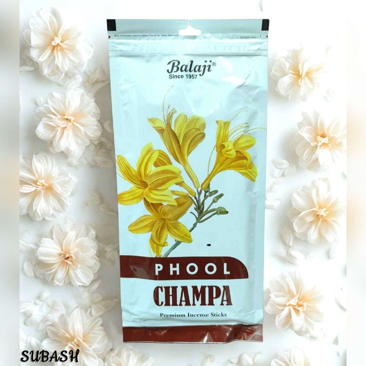 BALAJI PHOOL CHAMPA PREMIUM INCENSE STICKS AGARBATTI | 110G (INDIA