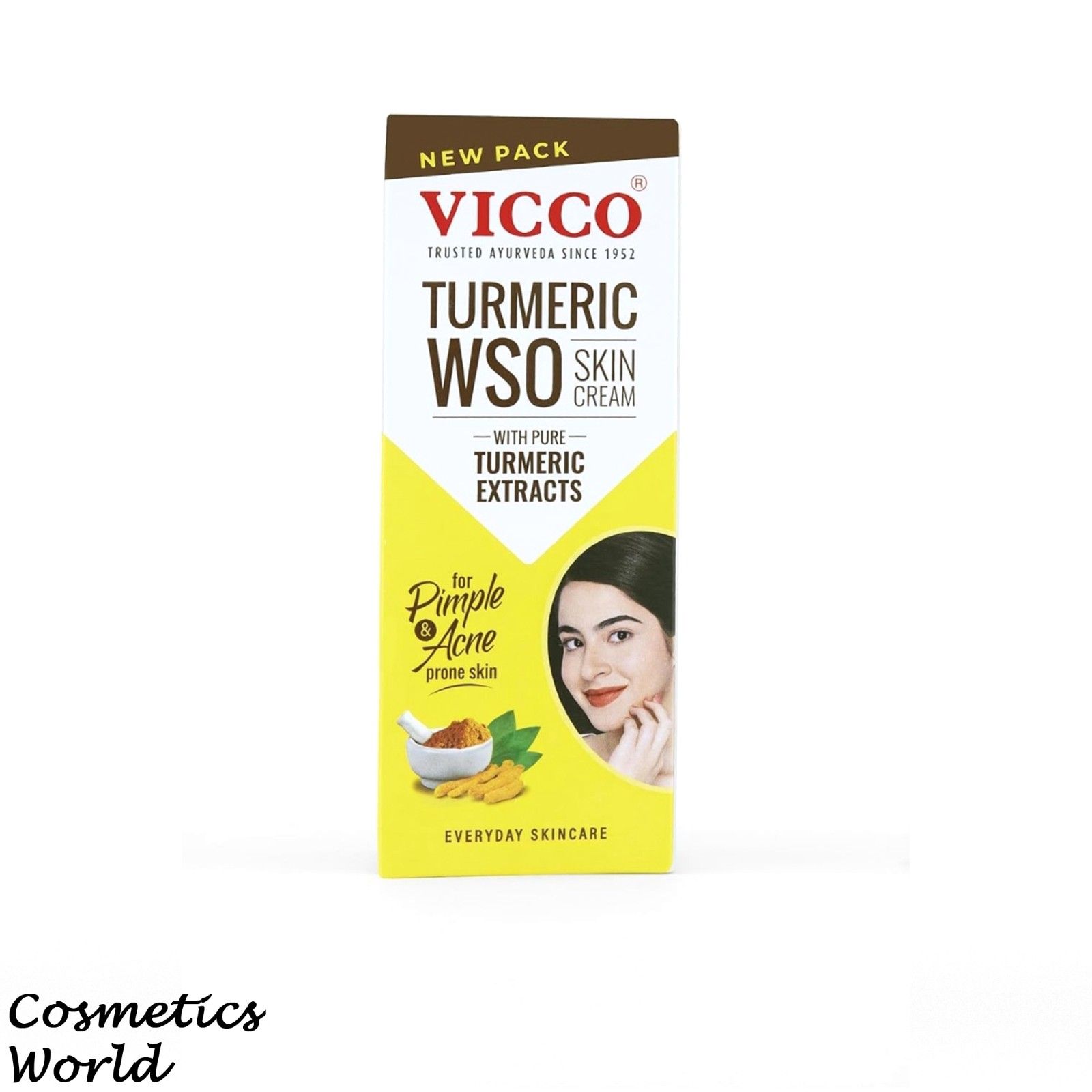 VICCO TURMERIC WSO AYURVEDIC CREAM FOR PIMPLES AND ANTI-ACNE SKIN | 30G (INDIA)